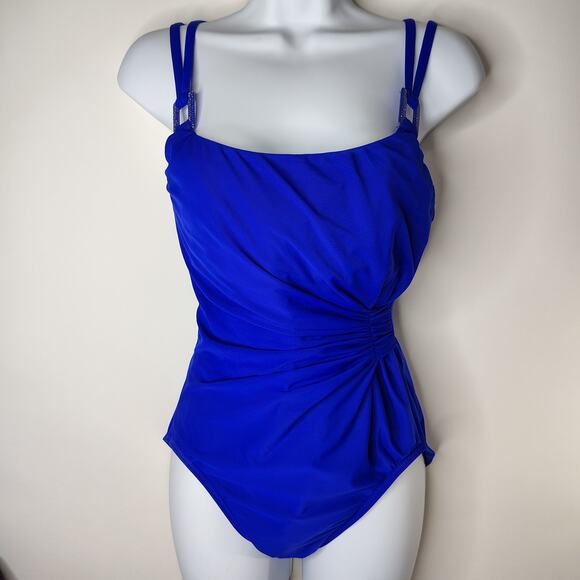 Miraclesuit Swim Bathing Suit‎ Women's 10 Royal Blue Underwire Slimming Beach - Picture 1 of 14